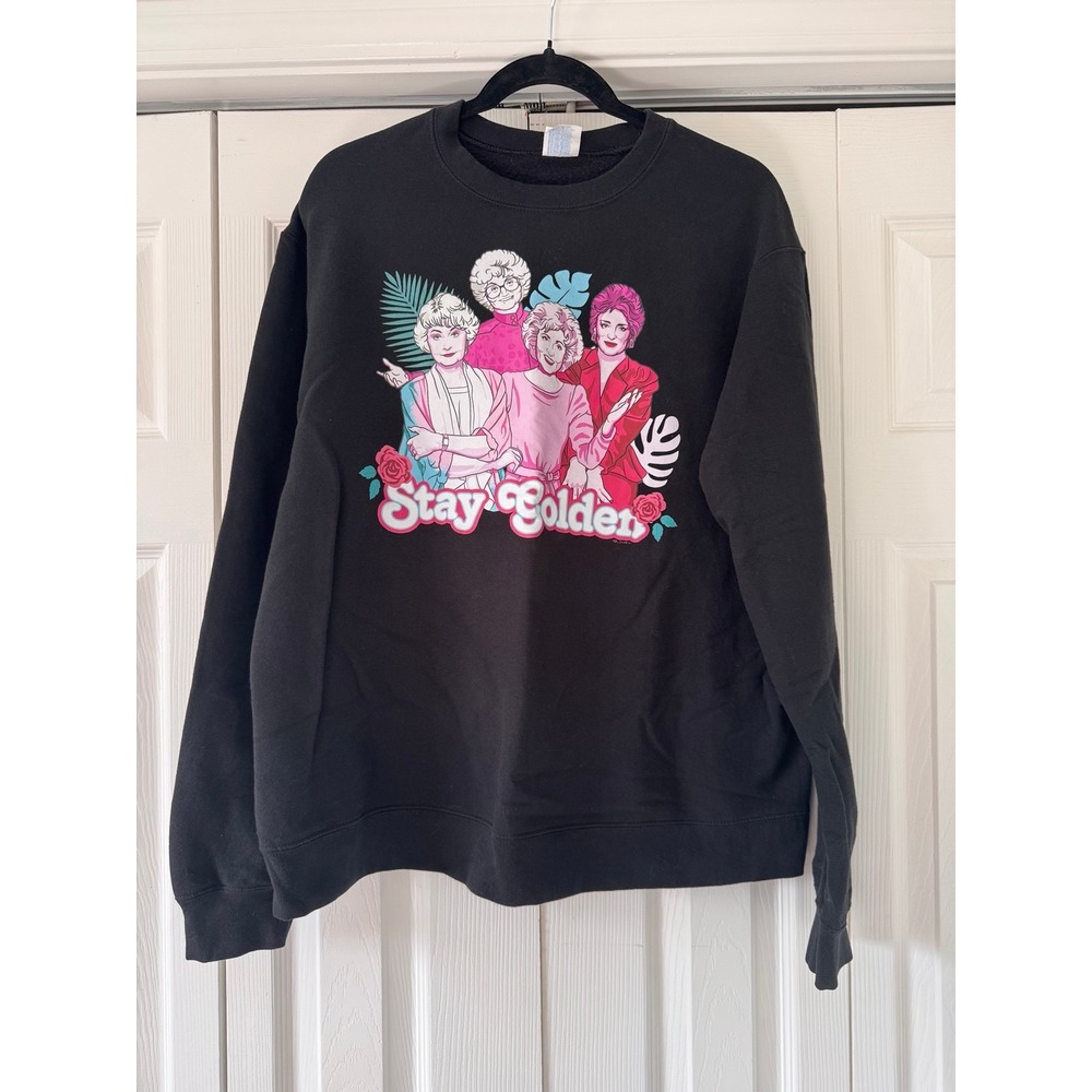 The Golden Girls Stay Golden Black Graphic Sweatshirt Size Large L